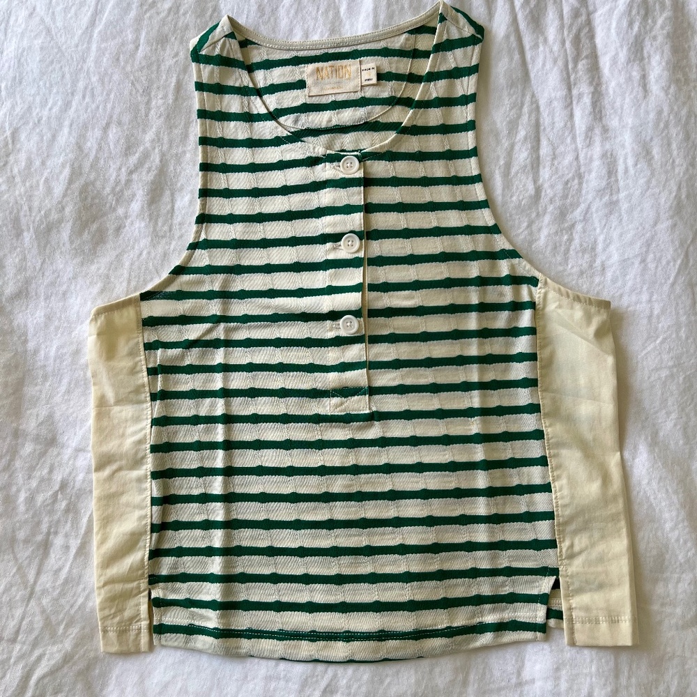 nation ltd bree tank verdant green stripe